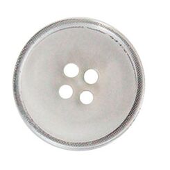 Пуговица с серебряным ободком 28мм, пластмассовый прозрачный