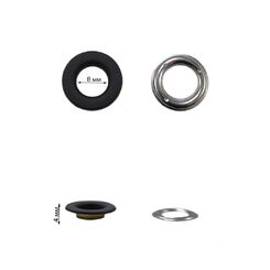 E#600 FLAT (15*8) Люверс 8 мм, прорезинненный SOFT Touch