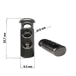 PSPB927 Фиксатор 2-х дырочный, пластмассовый с покрытием черный никель