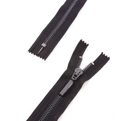 Молния 18 см мeталлическая тип 5, неразъемная, слайдер WO150, звено ч.никель