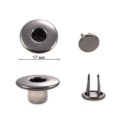 QCD0757 Джинсовая пуговица 17 мм, черный никель