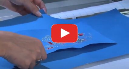 Вышивка с Фильмопласт в рамке