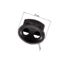 27002 СМ Фиксатор 20х12 мм, пластмассовый черный