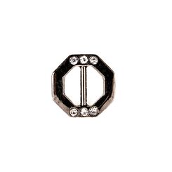 5176 Украшение пришивное со стразами 12 мм, черный никель