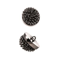 FXK0100 Пуговица ШАРИК 17 мм, черный никель