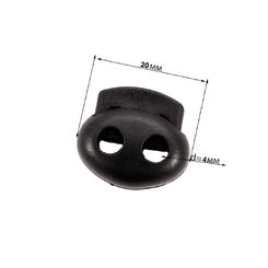 2/31 Фиксатор 2-х дырочный 20х12 мм, пластмассовый черный