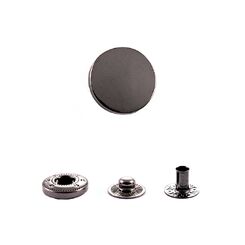 В2725 Кнопка пружинный контакт 15 мм, зеркальный черный никель