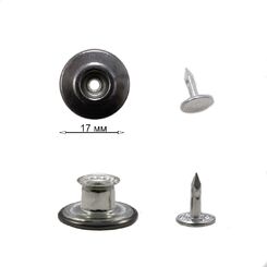 JBM27L Джинсовая пуговица 17 мм, черный никель