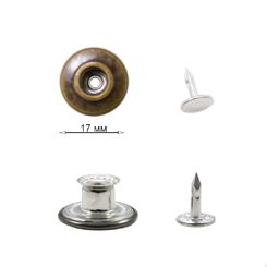 JBM27L Джинсовая пуговица  17 мм, антик