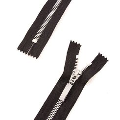 Молния 18 cм металлическая тип 5  неразъемная звено-corn шлифованное серебро сл. 31серебро,Китай