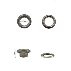 Люверс 7 мм, матовый никель