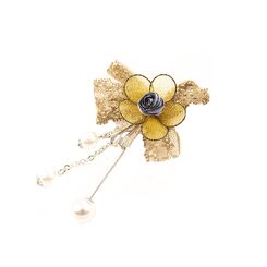 XZ0303 Брошь-игла ЦВЕТОК 70 мм, цвет окрашенный