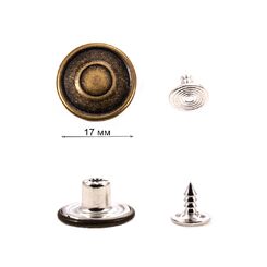 JB26L(0073) Джинсовая пуговица 17 мм, антик