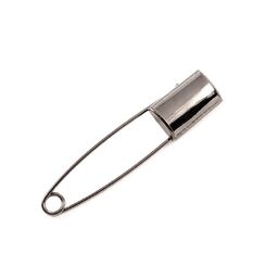 8635 Брошь-булавка 76х15 мм, зеркальный черный никель