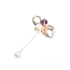 XZ0311 Брошь-игла ЦВЕТОК 70 мм, цвет окрашенный