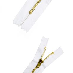 Молния 15 см мeталлическая, тип 4, неразъемная, звено VT4 S, слайдер 173 золото