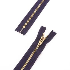 Молния 20 см металлическая тип 3, неразъемная, слайдер GSN8 PJR12, звено золото