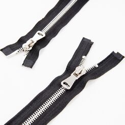 Молния 90 см мeталлическая тип 8, разъемная, 2 слайдера EH-008C, звено корн серебро 