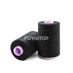 Нитки армированные ЛЛ, Саба № 120, 24 текс, ПЭ/ПЭ, 5000 м, черные, Amann (Аманн)