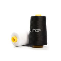 Нитки штапельные Унитекс № 45/2, 27 текс, ПЭ, 5000 м, черные
