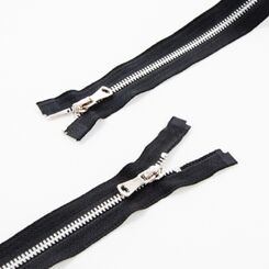 Молния 80 см мeталлическая тип 5, разъемная, 2 слайдера HH-2443, звено корн серебро