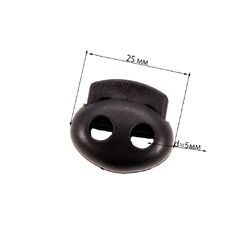 27002 СБ Фиксатор 25х17 мм, пластмассовый черный