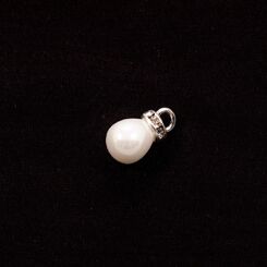 16 Украшение пришивное ЖЕМЧУЖИНА 8х12 мм, зеркальный никель