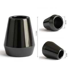 ASE1250025 Наконечник для шнура металлический, отв. 5 мм, 12х12 мм (1 место 1 деталь) черный никель 