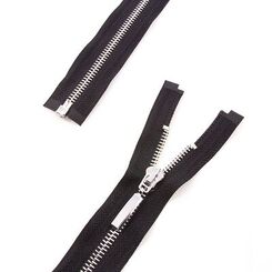 Молния 65 см мeталлическая тип 5, разъемная, слайдер W0150, звено серебро