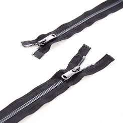 Молния 90 см мeталлическая тип 5, разъемная, 2 слайдера 499, звено корн ч.никель