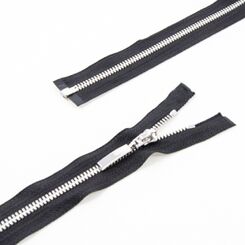 Молния 75 см мeталлическая тип 5, разъемная, слайдер W0150, звено корн серебро