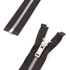 Молния 60 см металлическая тип5,разъемная, звено корн, слайдер 464 серебро