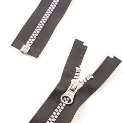 Молния 50 см трактор тип 5, разъемная, звено DIAMOND, слайдер декор. серебро