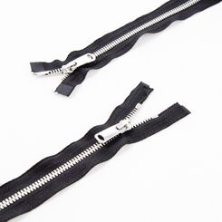 Молния 120 см мeталлическая тип 5, разъемная, 2 слайдера 499, звено корн серебро