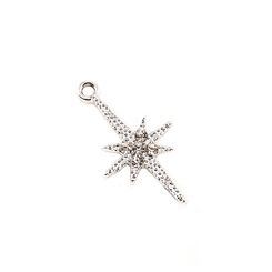 XT0268 Украшение пришивное ЗВЕЗДОЧКА 16х31 мм, зеркальный никель