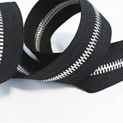 Молния металлическая рулонная тип 5, звено корн шлифованное, серебро